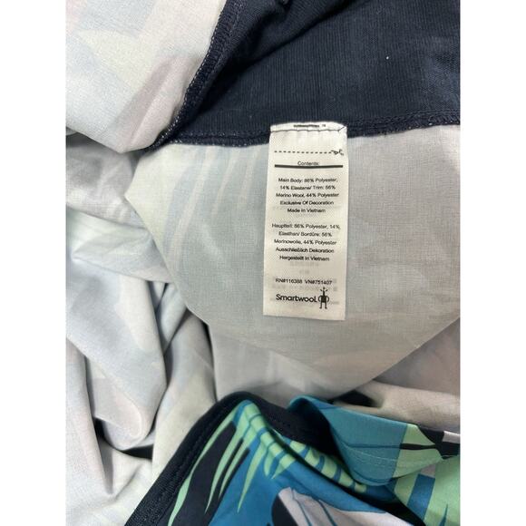 Smartwool Sport Tank Dress Sz M Navy Palm Print Merino Wool Lightweight - Picture 3 of 7